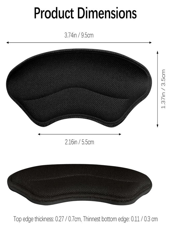 Tienyuu Heel Grips Liner Cushions Inserts for Loose Shoes - Heel Pads for Improved Fit and Comfort, Stop Heel Slip and Blisters (2 Pairs, Pale Apricot + Black) - Image 2